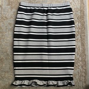 Max Studio Black and White Stripe Skirt
